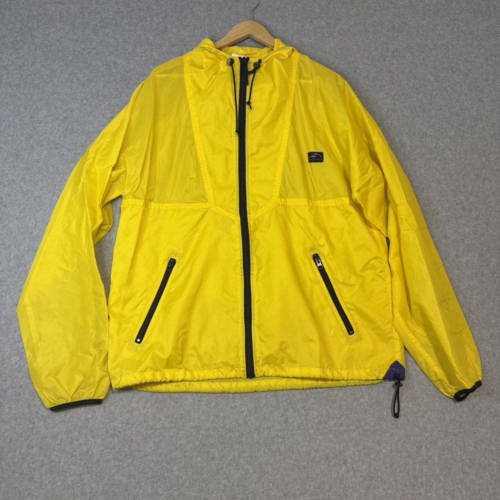 Helly Hansen Yellow Nylon Anorak Full Zip Jacket Windbreaker Unisex Adult SIZE M